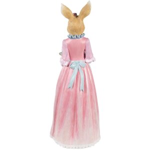 Clayre & Eef Dekoration Kaninchen Beige Rosa 22x20x58 cm Polyresin Osterfigur