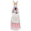 Clayre & Eef Dekoration Kaninchen Beige Rosa 22x20x58 cm Polyresin Osterfigur