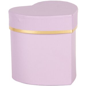 Clayre & Eef 66024PA Geschenkbox Herz Violett Gold 10x10x10 cm