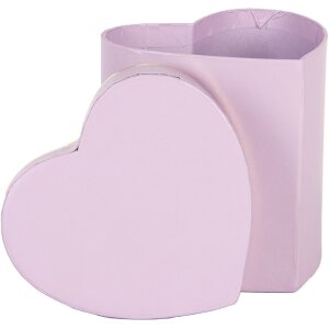 Clayre & Eef 66024PA Geschenkbox Herz Violett Gold 10x10x10 cm
