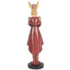 Clayre & Eef Iepure decorativ 48 cm Bej Roșu Decorație de Paște Poliresin Stil de țară