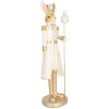 Clayre & Eef Deko-Kaninchen Beige Gold 47 cm Osterdekoration Landhausstil