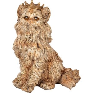 Clayre & Eef Deko-Katze mit Krone Beige 23x19x28 cm...