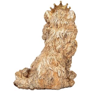 Clayre & Eef Deko-Katze mit Krone Beige 23x19x28 cm Vintage-Optik