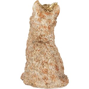 Clayre & Eef Pisică decorativă bej 16x14x25 cm Poliresină Stil rustic