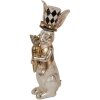 Clayre & Eef Deko-Kaninchen Weiß Gold 14x11x38 cm Polyresin Elegant