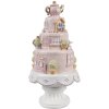 Clayre & Eef 6PR5166 Tort decorativ roz alb Ø 13x27 cm Poliresină