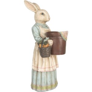 Clayre & Eef Deko-Kaninchen Polyresin Beige Blau...