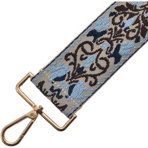 Juleeze JZBS0004 Geantă curea 5x140 cm Bej Albastru reglabil cu carabiniere aurii