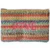 Juleeze JZTB0079 Pungă de toaletă pungă împletită broderie LOVE 20x13cm colorată