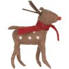 Clayre & Eef Weihnachtsdeko Rentier Braun Rot 14x4x19 cm Landhausstil
