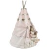 Clayre & Eef 6PR4423 Spardose Landhausstil Mädchen Hase Tipi 13x13x19 cm