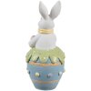 Clayre & Eef Deko-Kaninchen Osterfigur Weiß Blau Ø 7x16 cm