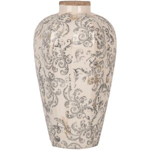 Clayre & Eef Vase Ø 21x35 cm Beige Grau...