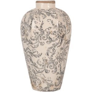 Clayre & Eef 6CE1934S Vase Keramik Beige Grau 17x30...
