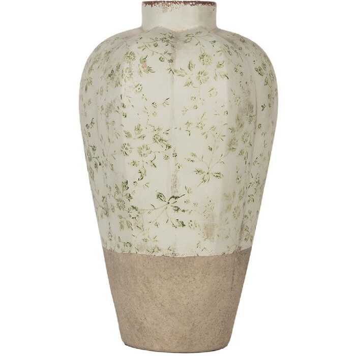 Clayre & Eef Vază Ceramică Bej Verde Ø 24x38 cm Stil rustic