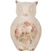 Clayre & Eef bufniță decorativă 11x10x17 cm stil țară ceramică bej roz