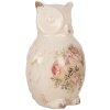 Clayre & Eef bufniță decorativă 11x10x17 cm stil țară ceramică bej roz