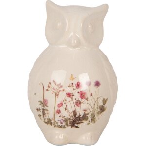 Clayre & Eef Deko-Eule Keramik Beige Rosa 11x10x17 cm...