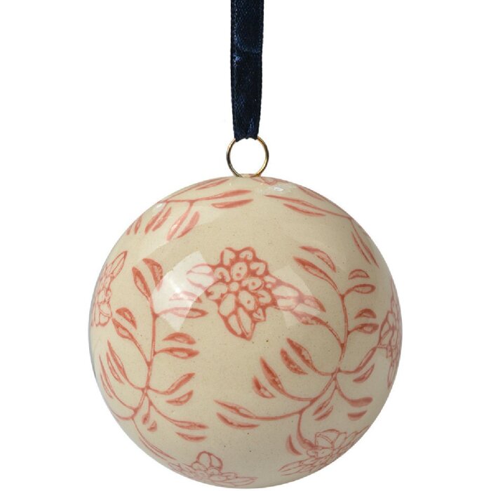 Clayre & Eef 6CE2107S Bilă decorativă ceramică bej roz 6 cm Vintage Floral