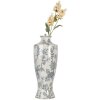 Clayre & Eef 6CE2080 Vase Keramik Weiß Blau 42 cm Boho Design