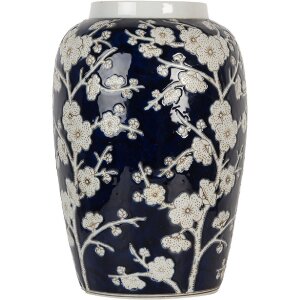 Clayre & Eef 6CE2082 Vase Blau-Weiß Ø...