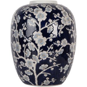 Clayre & Eef 6CE2083 Vase Blau-Weiß Ø...