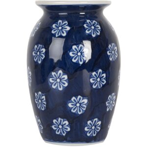 Clayre & Eef 6CE2085 Vase Blau-Weiß Ø...