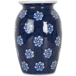Clayre & Eef 6CE2085 Vase Blau-Weiß Ø...