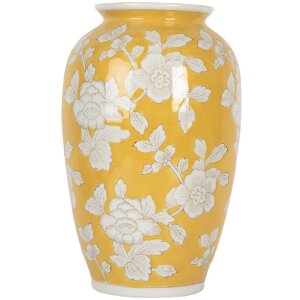 Clayre & Eef 6CE2088 Vase Gelb-Weiß Ø...