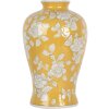Clayre & Eef 6CE2089 Vase Retro Keramikvase Gelb Weiß Ø19xH32 cm