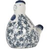 Clayre & Eef 6CE2092 Pui decorativ Vintage Ceramic Figura alb-albastru 18x12x21 cm