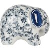 Clayre & Eef Elefant decorativ ceramic alb albastru 20x14x15 cm