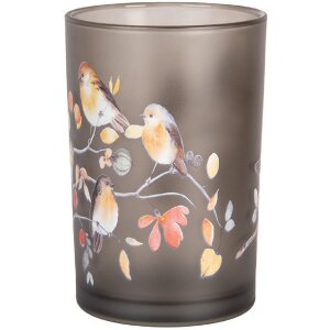 Clayre & Eef 6GL4955 Teelichthalter Glas Grau Orange...