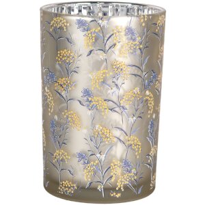 Clayre & Eef 6GL4967 Teelichthalter Glas Grau Gelb 12...