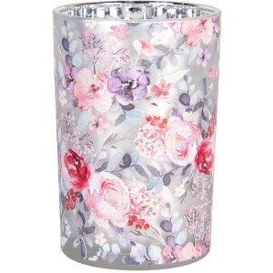 Clayre & Eef 6GL4971 Teelichthalter Glas Grau Rosa...