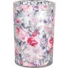 Clayre & Eef 6GL4971 Teelichthalter Glas Grau Rosa Ø12 cm H18 cm
