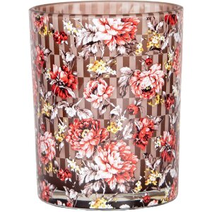 Clayre & Eef 6GL4974 Set 2 suporturi pentru lumânări maro roșu baroc Ø 7x8 cm Ø 10x13 cm