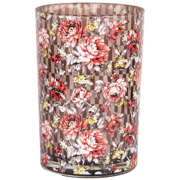 Clayre & Eef 6GL4975 Teelichthalter Braun Rot Glas Ø12 cm H18 cm