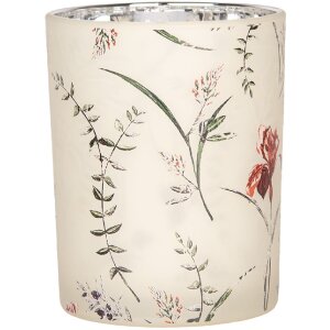 Clayre & Eef 6GL4978 Set suport pentru lumânări de ceai Sticlă bej verde 7x8 cm 10x13 cm