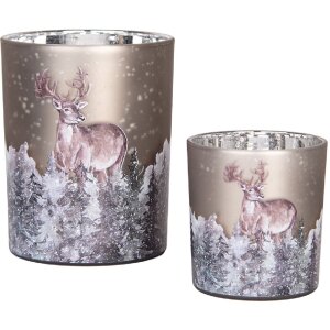 Clayre & Eef 6GL4984 Teelichthalter-Set Glas...