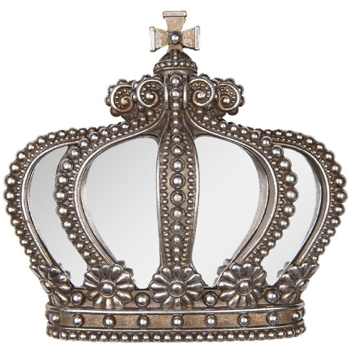 Clayre & Eef Decorațiune de perete Coroană argintie 25x6x24 cm