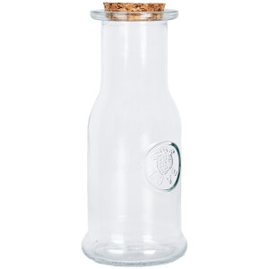 Clayre & Eef Dekorationsflasche Glas mit Korkdeckel 7x18 cm Vintage Retro