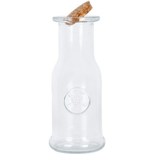 Clayre & Eef Dekorationsflasche Glas mit Korkdeckel 7x18 cm Vintage Retro