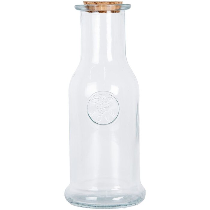 Clayre & Eef Dekorationsflasche mit Korkdeckel Ø 9x21 cm Transparent