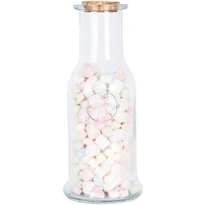 Clayre & Eef Dekorationsflasche mit Korkdeckel Ø 9x21 cm Transparent