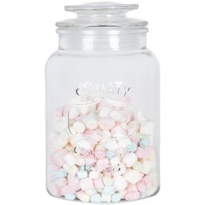 Clayre & Eef 6GL5053 Vorratsglas mit Deckel Retro Vintage Glas 11x19 cm