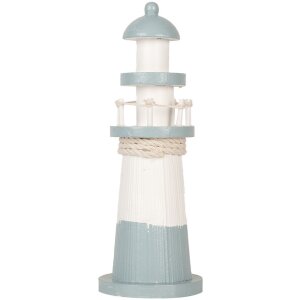 Clayre & Eef 6H2404 Far decorativ alb albastru Ø 8 x 22 cm MDF lemn