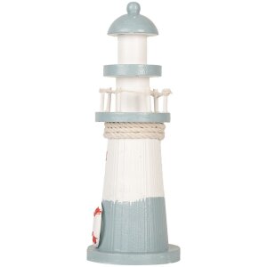 Clayre & Eef 6H2404 Far decorativ alb albastru Ø 8 x 22 cm MDF lemn