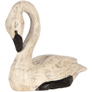 Clayre & Eef Decorative Swans Set 2 Figuri Stil antic Bej Negru